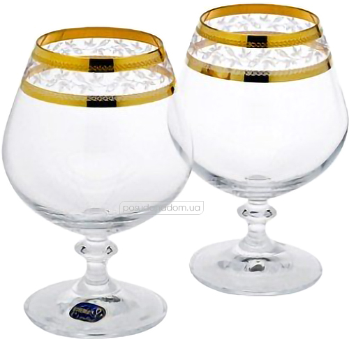 Набор бокалов для коньяка Bohemia 40600-43081-400 Angela золото 400 мл