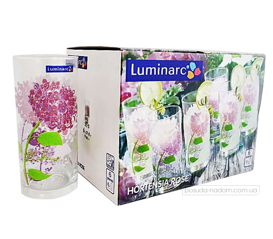 Набір високих склянок Luminarc D8523 AMSTERDAM HORTENSIA ROSE 270 мл