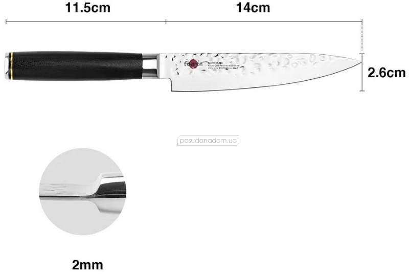 Нож универсальный Fissman 2562 Kojiro 14 см, каталог