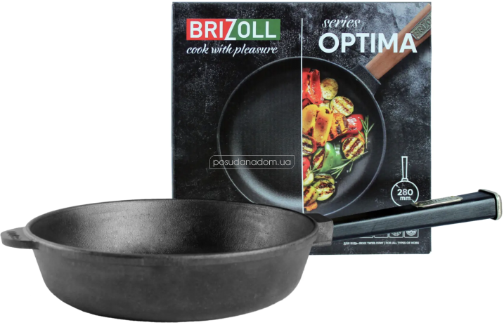 Сковорода глибока Brizoll O2860-P1 Optima-Black 28 см, недорого