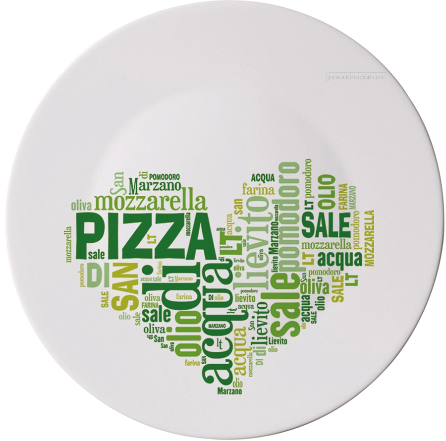 Тарелка для пиццы Bormioli Rocco Profess 419320-752 Piatti Pizza I Love Pizza Green 33 см