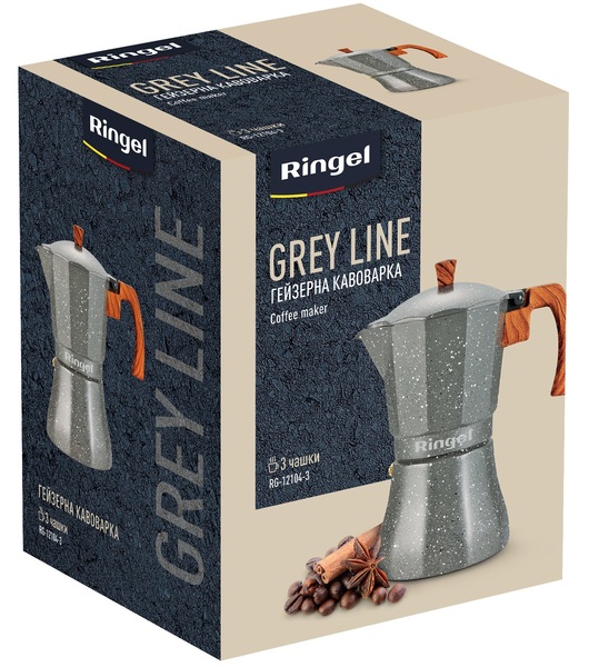 Гейзерна кавоварка Ringel RG-12104-3 Grey line 0.12 л, каталог