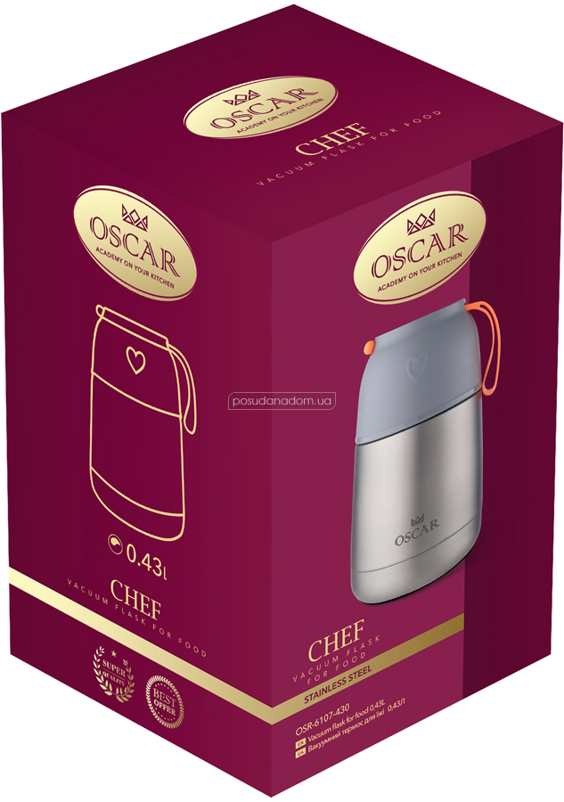 Термос пищевой Oscar OSR-6107-430 Chef 0.43 л акция