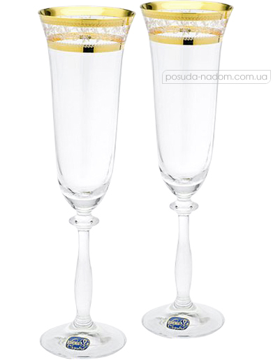 Набір бокалів для шампанського Bohemia 40600-43081-190 Angela GOLD 190 мл