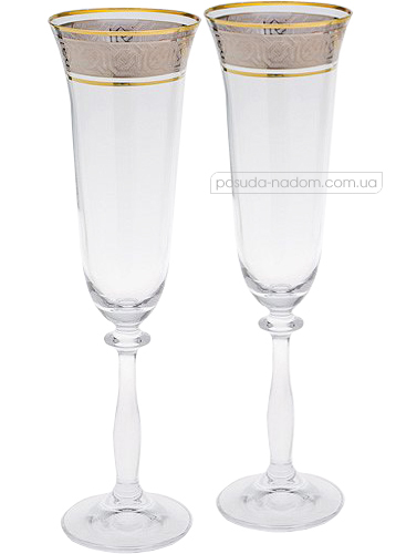Набір бокалів для шампанського Bohemia 40600-Q8074-190 Angela GOLD 190 мл