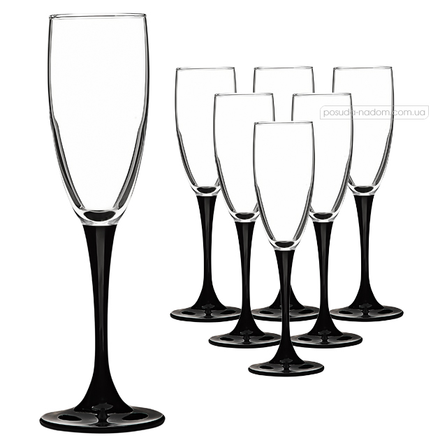 Набор бокалов для шампанского Luminarc H8167 Domino 170 мл