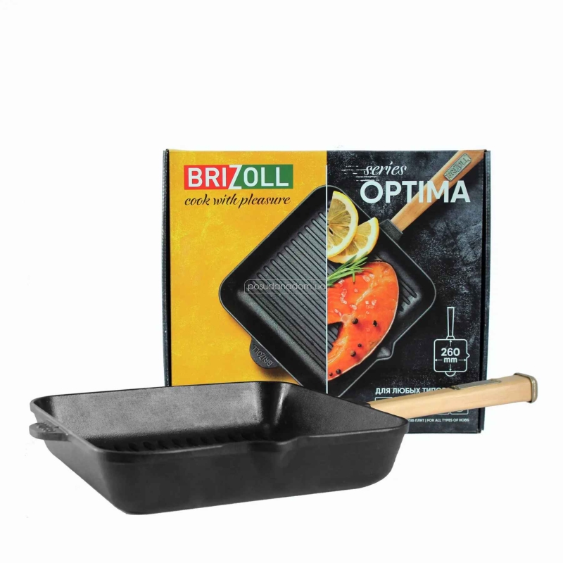 Сковорода гриль brizoll o262650g-p OPTIMA 26 см