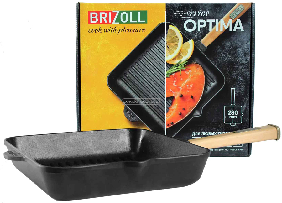 Cковорода гриль Brizoll O282850G-P OPTIMA 28 см