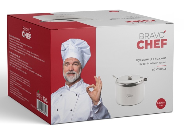 Цукорниця Bravo Chef з ложкою BC-5101/9.5, недорого