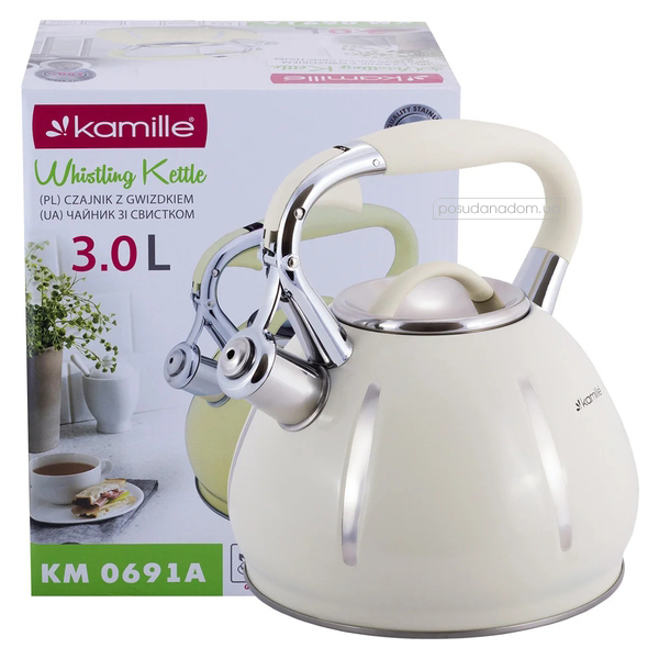 Чайник со свистком Kamille KM-0691A 3 л в ассортименте
