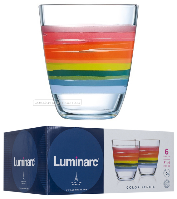 Набор стаканов Luminarc N1323 NEO COLOR PENCIL 310 мл