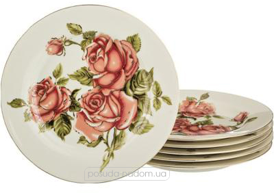 Набор десертных тарелок Lefard 126-502 Корейская роза 19 см