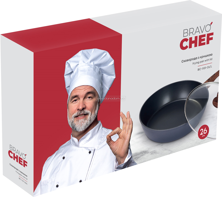 Сковорода глибока Bravo Chef BC-1101-26/L 26 см, недорого