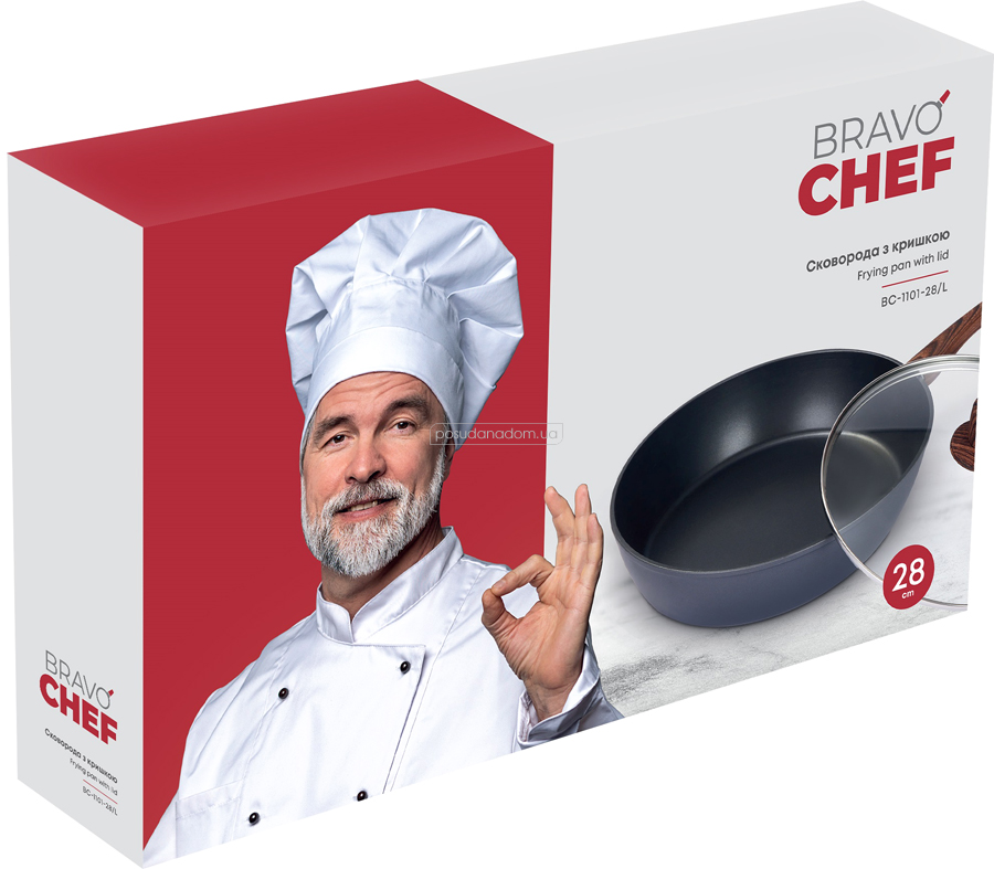 Сковорода глибока Bravo Chef BC-1101-28/L 28 см, недорого