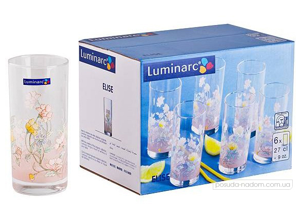 Набор высоких стаканов Luminarc 75465 Elise 270 мл