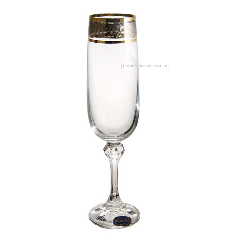 Набор бокалов для шампанского Bohemia 40428-43249-180 Julia GOLD 180 мл