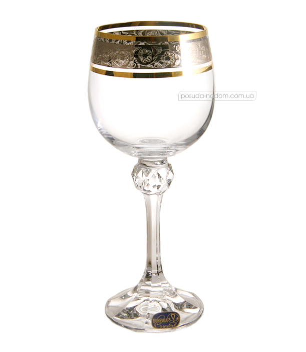 Набір бокалів для вина Bohemia 40428-43249-190 Julia GOLD 190 мл