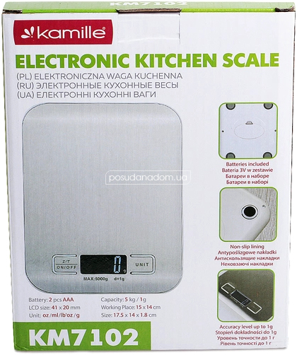 Кухонные весы электронные Kamille KM-7102 в ассортименте