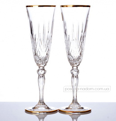 Набор бокалов для шампанского Barvi PN-2021 MELODIA GOLD 170 мл