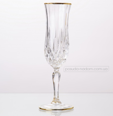 Набір келихів для шампанського Barvi PN-15157 Opera Gold LUX 130 мл