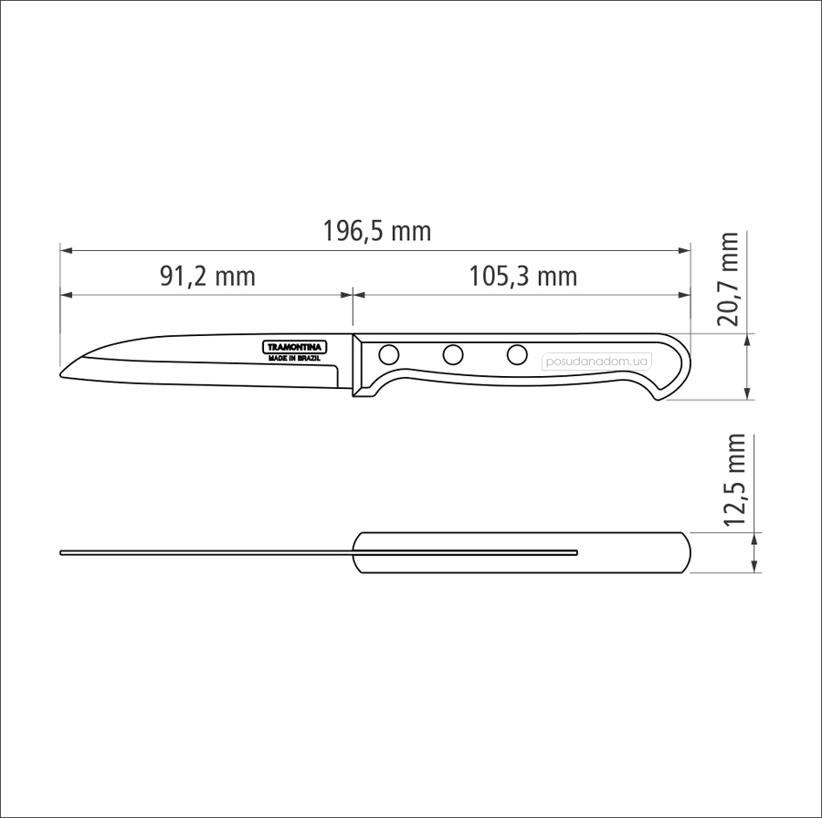 Нож для овощей Tramontina 21121/193 POLYWOOD 7.5 см, недорого