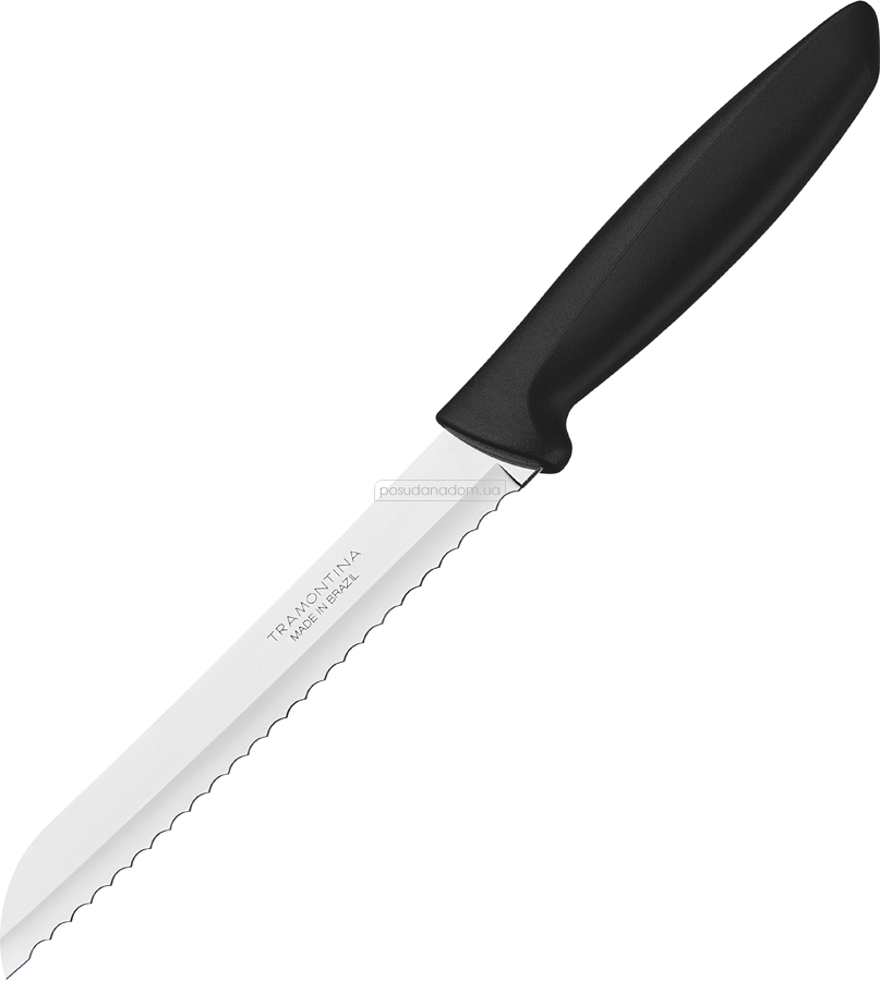 Нож для хлеба Tramontina 23422/007 PLENUS black 17.8 см