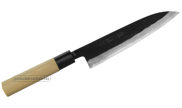 Нож с односторонней заточкой Santoku black Yaxell 30568 KANEYOSHI 16.5 см
