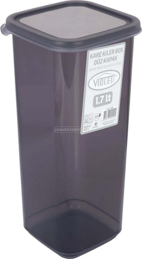 Контейнер для сыпучих Violet House 0299 Transparent Black 1.7 л