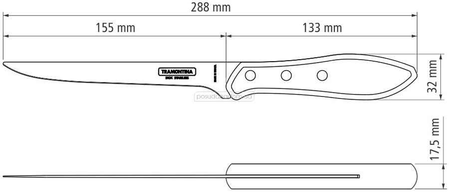 Ніж для філе Tramontina 21188/176 POLYWOOD 15.2 см, недорого