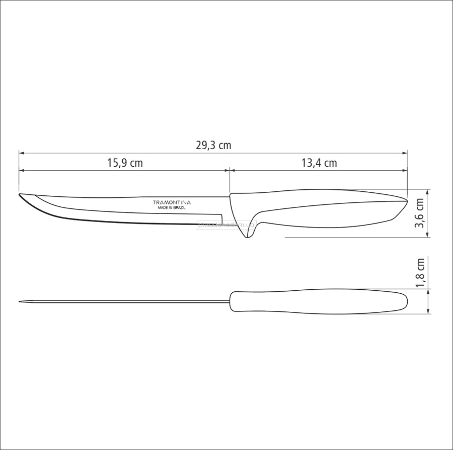 Нож для нарезки Tramontina 23441/136 PLENUS 15.2 см, недорого