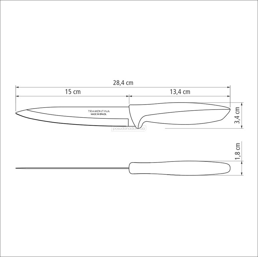 Нож разделочный Tramontina 23424/136 PLENUS 15.2 см, недорого