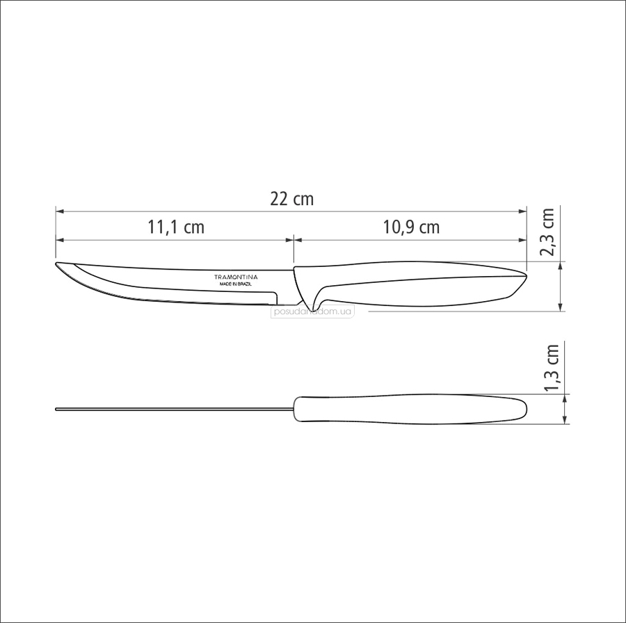 Нож универсальный Tramontina 23431/135 PLENUS 12.7 см, недорого