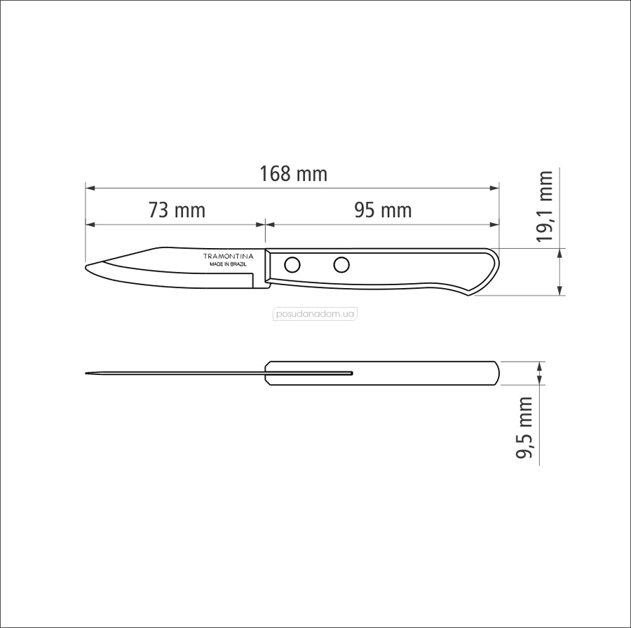Нож для чистки Tramontina 21118/173 POLYWOOD 7.5 см, недорого