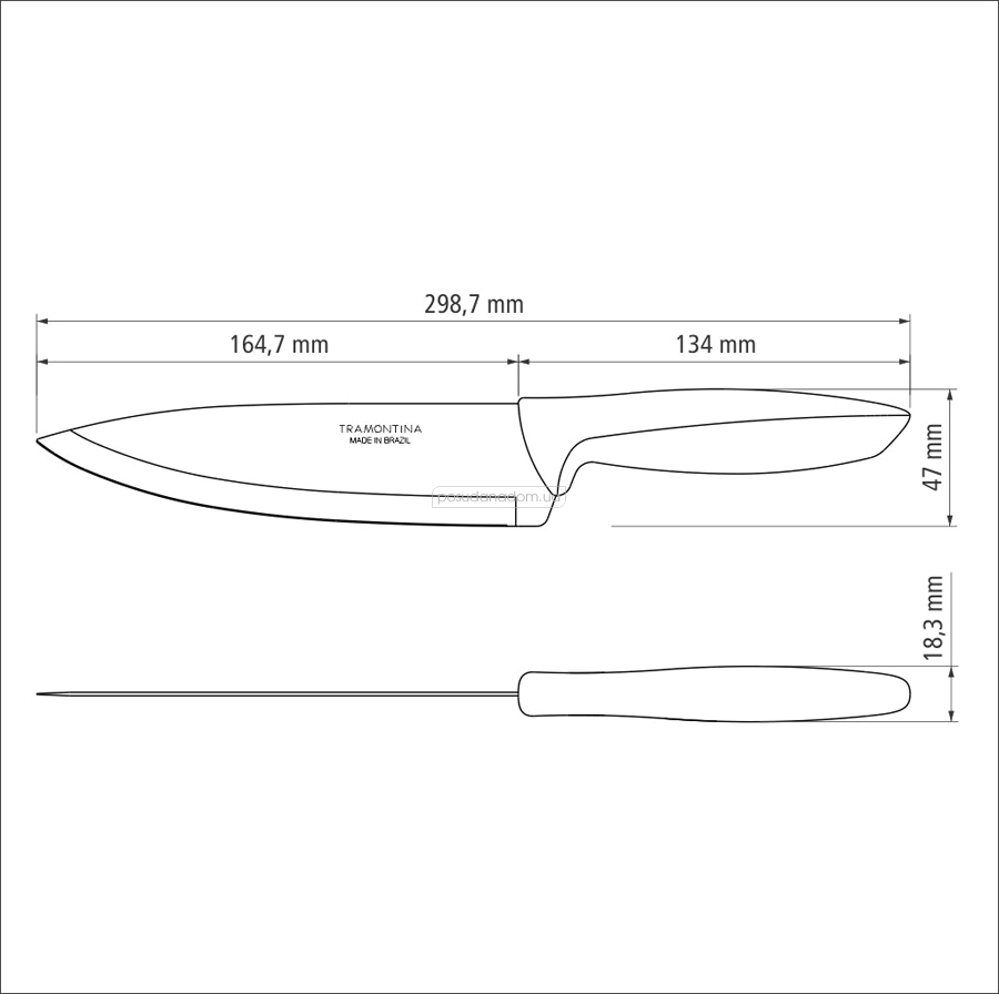 Набір кухарських ножів Tramontina 23426/037 PLENUS 17.8 см, недорого