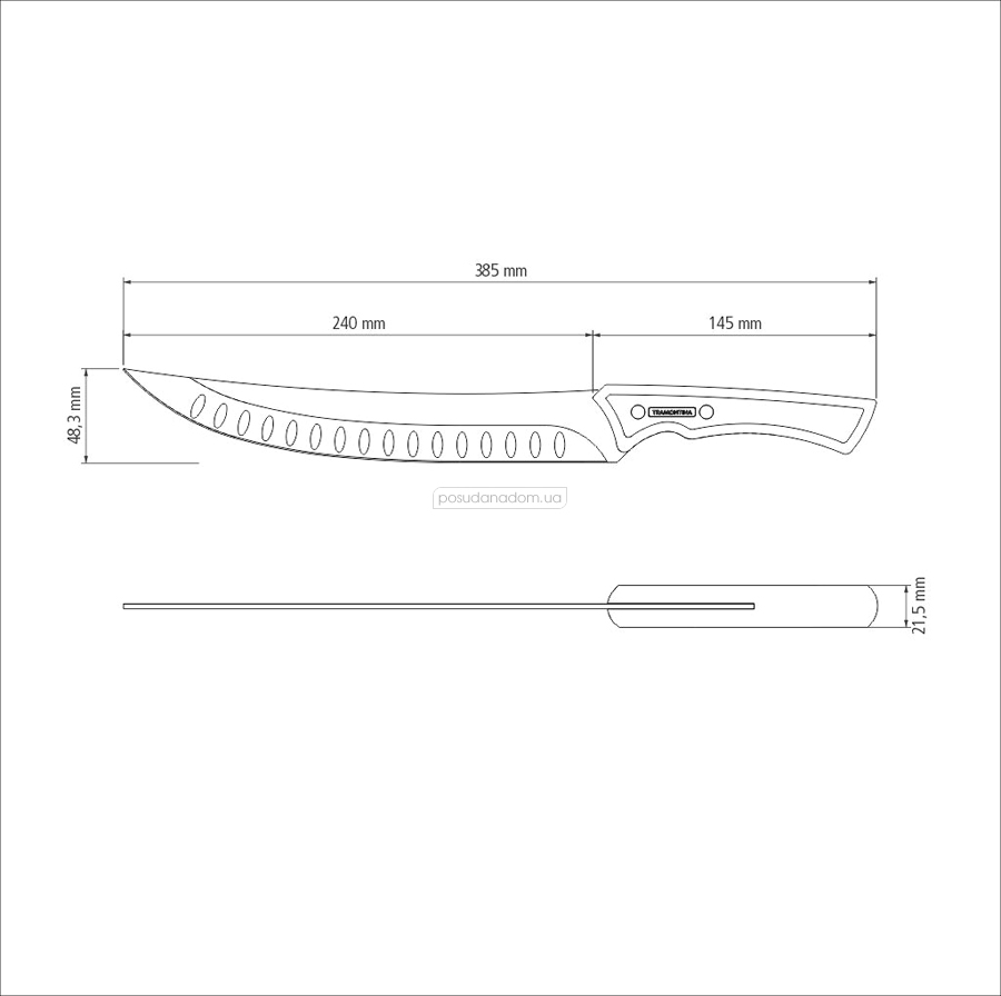 Ніж для м'яса Tramontina 22841/110 Churrasco 25.4 см, недорого