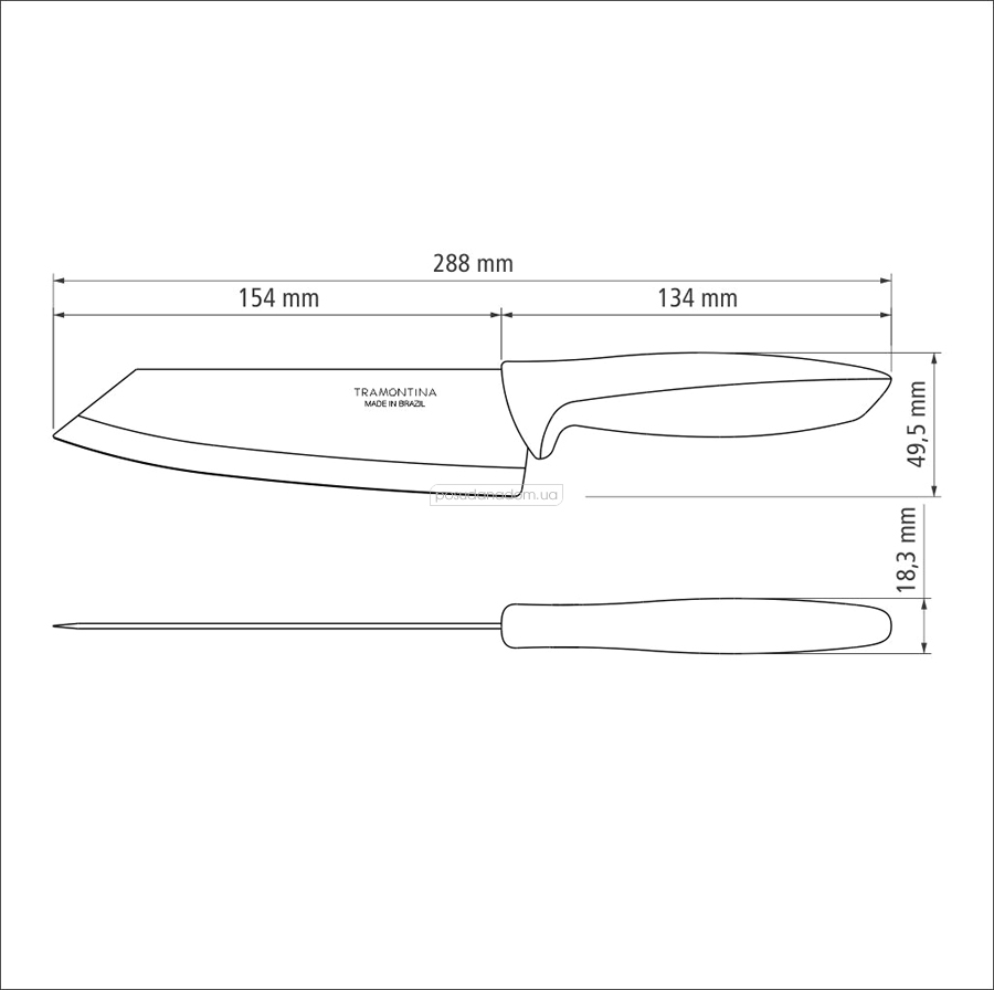 Нож поварской Tramontina 23443/106 PLENUS black 15.2 см, недорого
