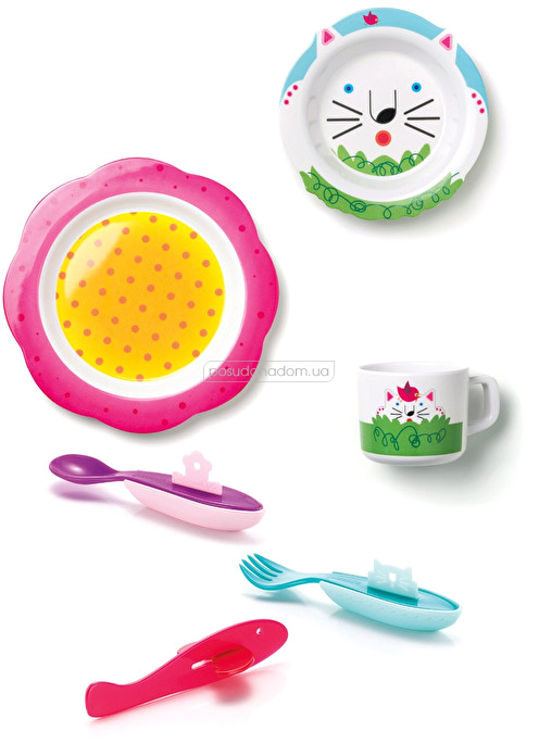 Набор детский тарелки чашка и приборы Guzzini 8100152