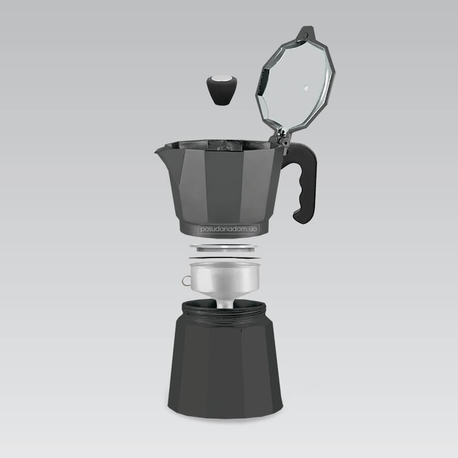 Гейзерна кавоварка Maestro MR1666-9-BLACK Espresso Moka 0.45 л, каталог