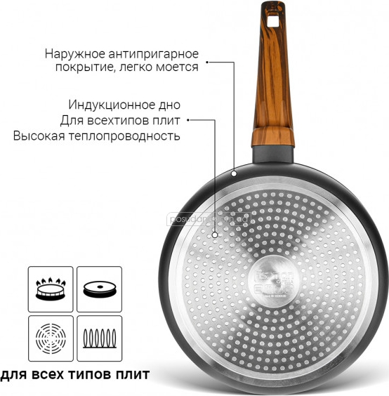 Глибока сковорідка Fissman 14951 CAPELLA 28 см в ассортименте