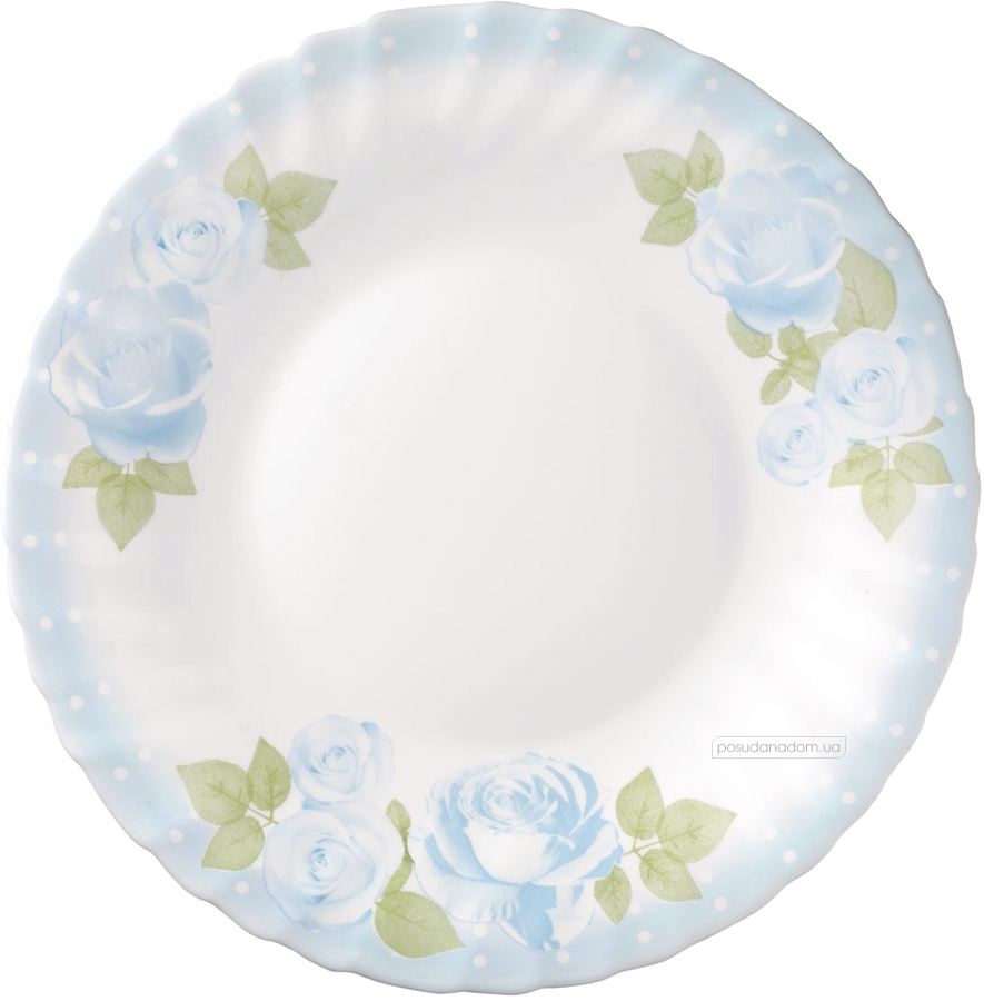 Набір обідніх тарілок Bormioli Rocco 403886S12021286 блакитні троянди PRIMA 18 пред.