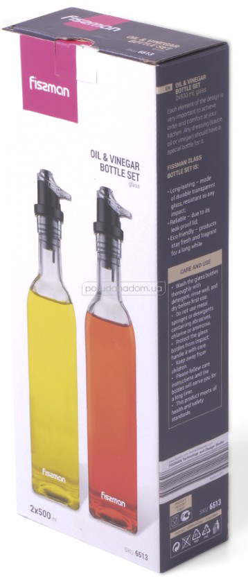 Набор бутылок для масла и уксуса Fissman 6513 акция