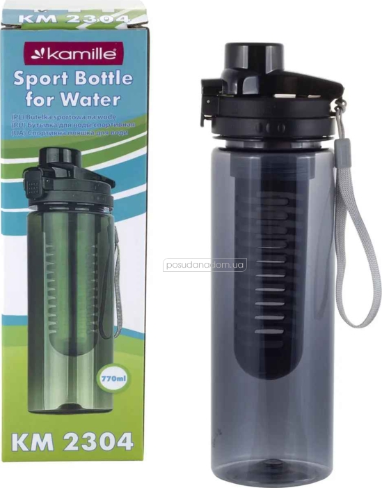 Пляшка спортивна для води Kamille KM-2304, цвет