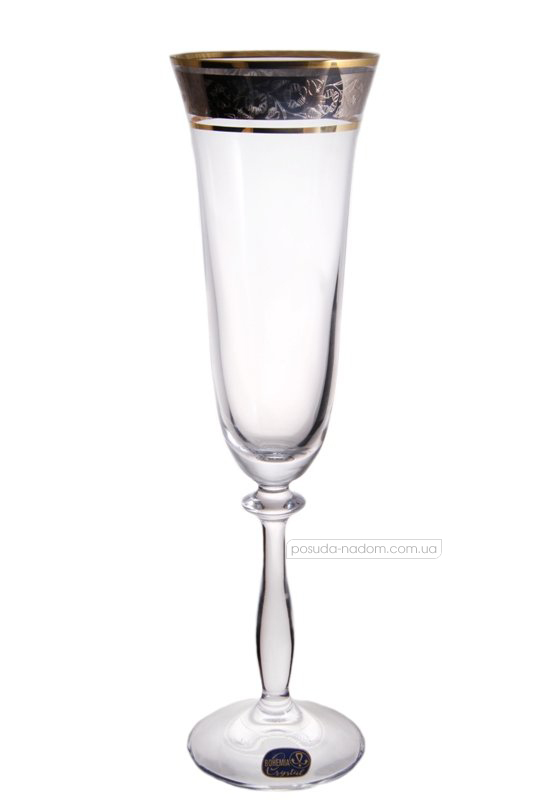 Набір бокалів для шампанського Bohemia 40600/43249/190/2 Angela GOLD 190 мл