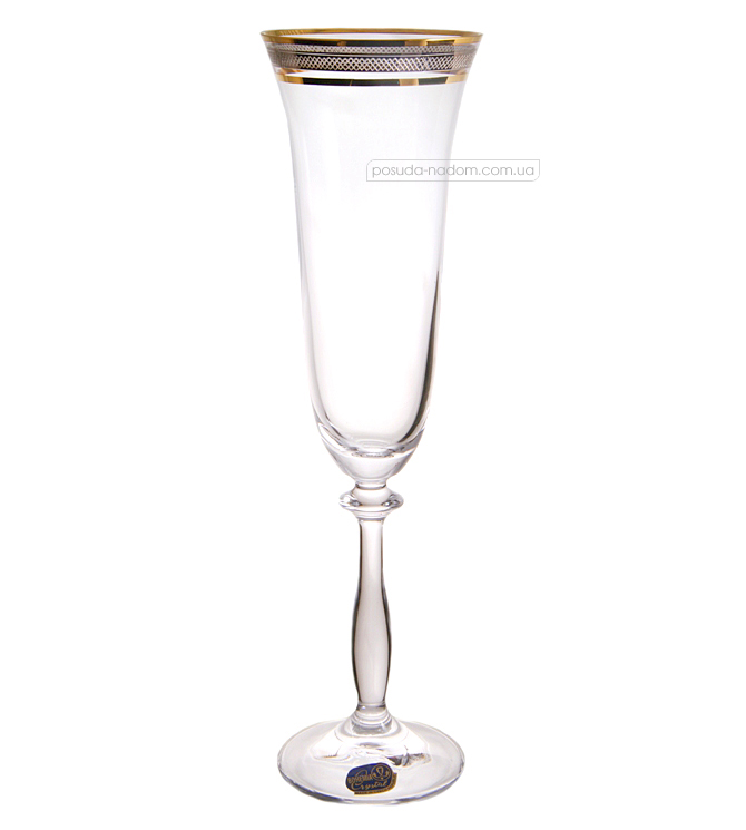 Набір бокалів для шампанського Bohemia 40600-44727-190 Angela GOLD 190 мл