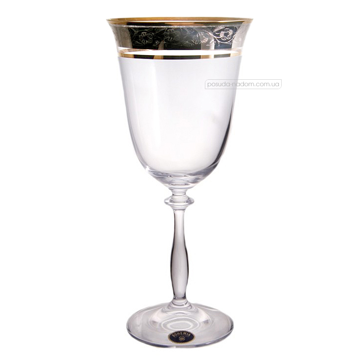 Набір бокалів для вина Bohemia 40600-43249-450 Angela GOLD 450 мл