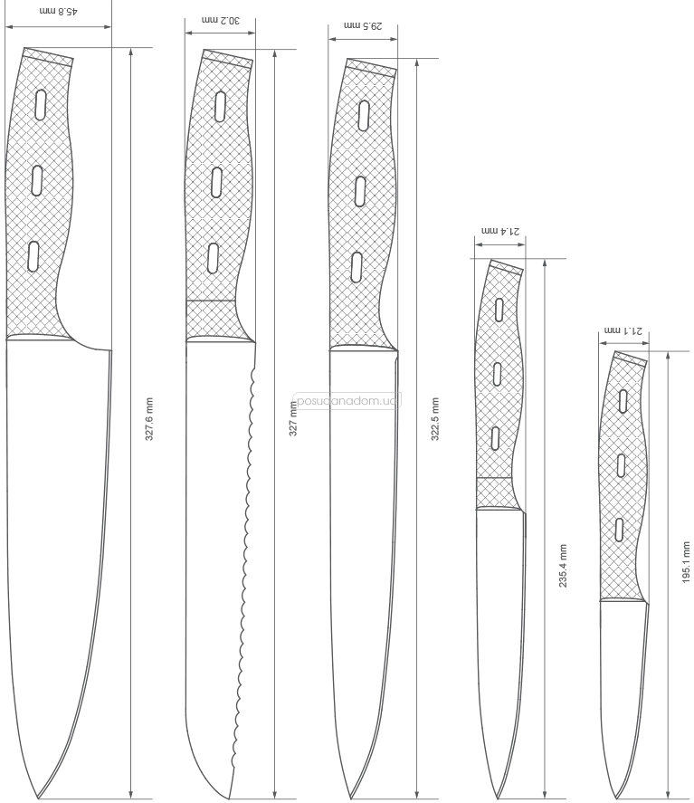 Набор ножей Vinzer 89109 TIGER, цвет