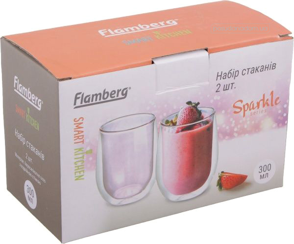 Набір склянок для латте Flamberg 52233882 Smart Kitchen 300 мл